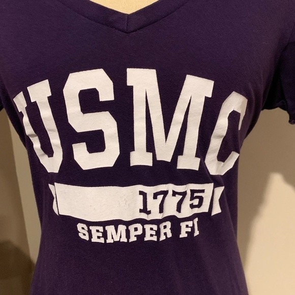 COPY - Champion USMC 1775 Semper Fi Marine Corps babydoll t shirt. Purple size … - Picture 2 of 5